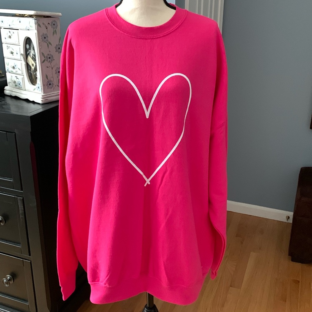💖PINK LILY HEART GRAPHIC SWEATSHIRT💖